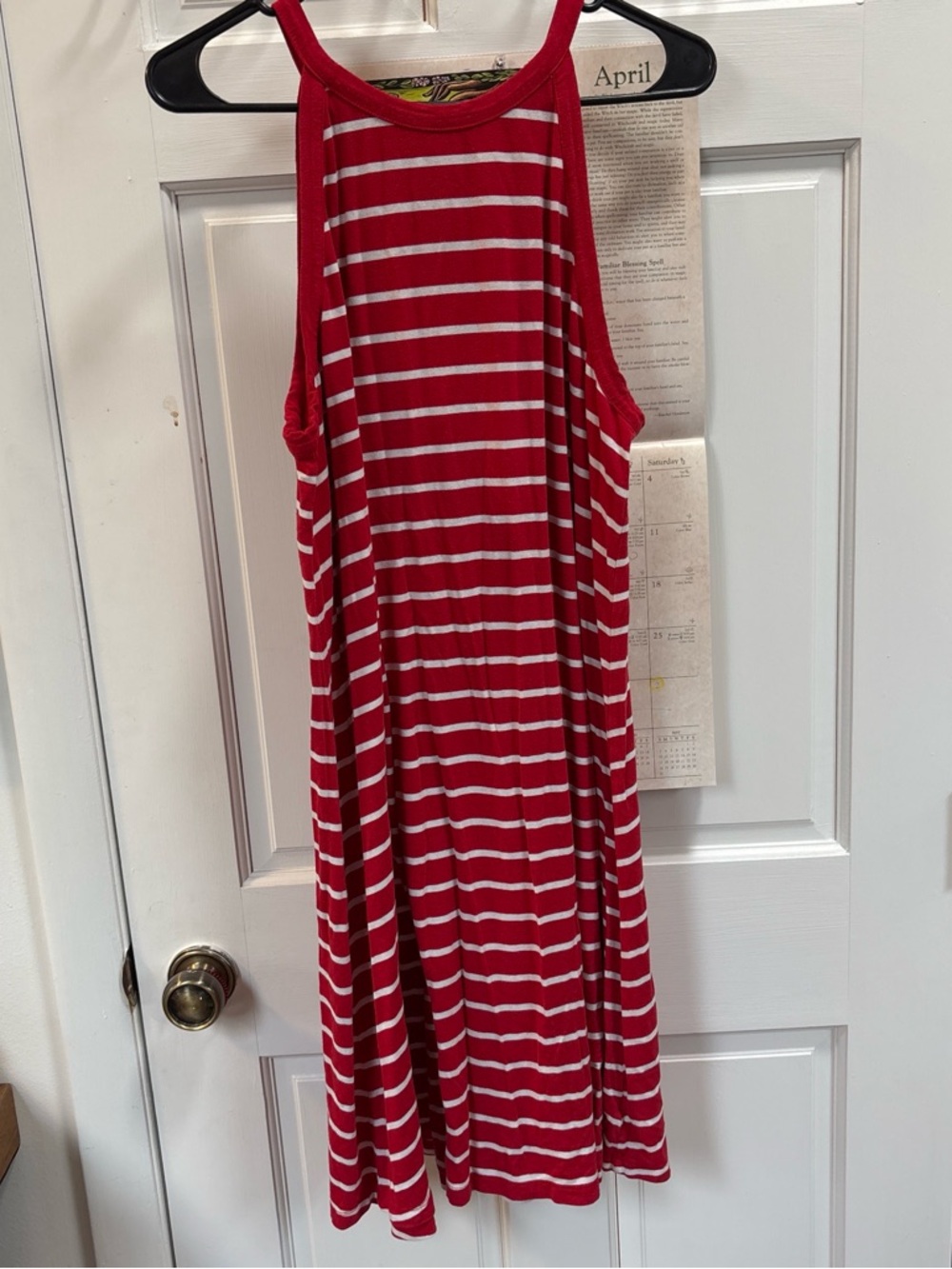 Old Navy Red & White Striped Racerback Sundress